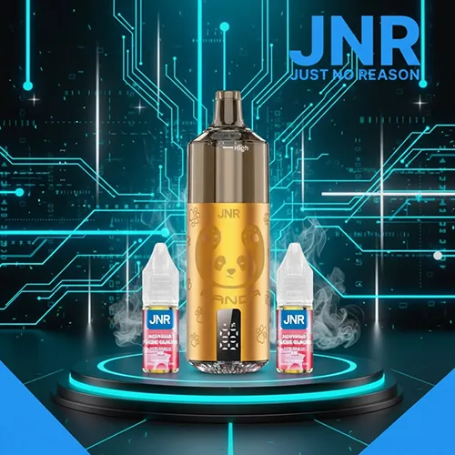 Premium Gold JNR Panda 25500 Puffs Pod kit Vape with two 10ml nicotine salt refill bottles