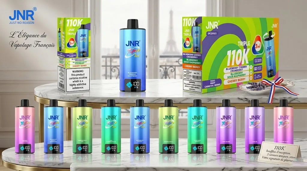 Wholesale JNR TRIPLE 110k Puffs with door-to-door DDP double clearance shipping to France.