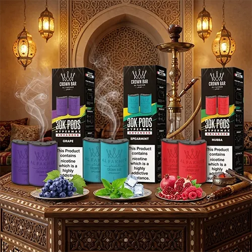 Various Al Fakher 30k Hypermax Advanced pod flavors including Spearmint and Grape