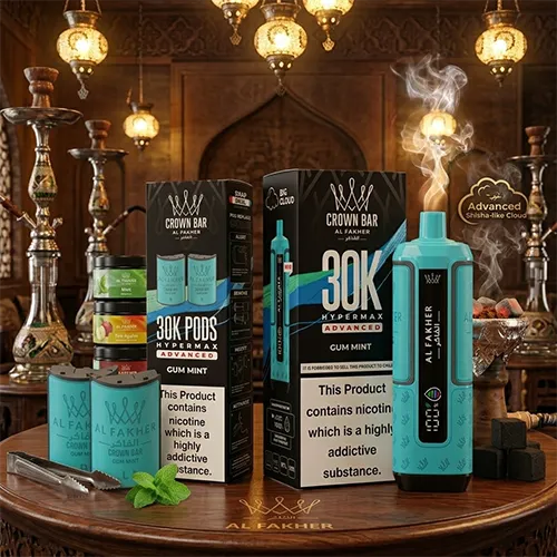 Al Fakher 30k Hypermax Advanced Gum Mint flavor with shisha-like big clouds