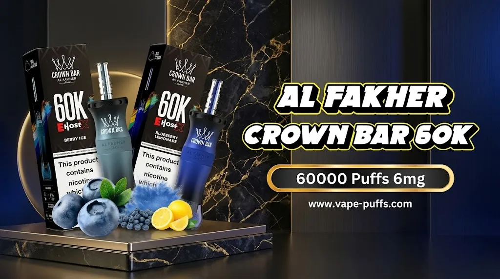 Al Fakher Crown Bar E Hose X 60K Puffs Berry Ice and Blueberry Lemonade disposable vape