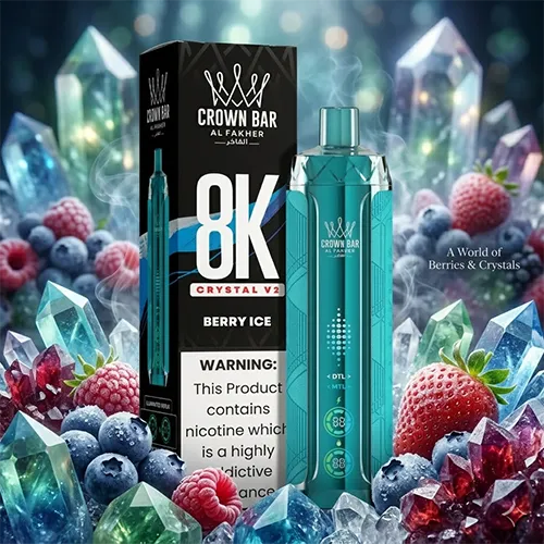 Al Fakher CRYSTAL V2 8K Puffs Berry Ice flavor with crystals and forest berries
