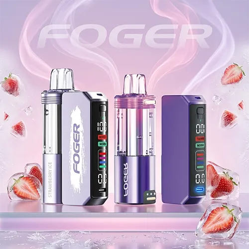 Strawberry Ice Foger Switch Pro 30K disposable vape kit featuring dual mesh coil technology and icy fruit flavor.