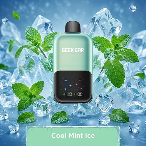 Geek Bar 2GO 50K Puffs Disposable Vape in Cool Mint Ice flavor with refreshing ice and mint leaves