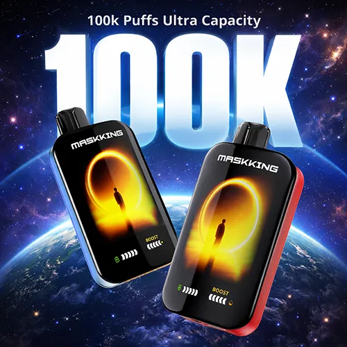 Maskking Extre 100K Puffs ultra capacity disposable vape with smart LED battery and e-liquid indicator
