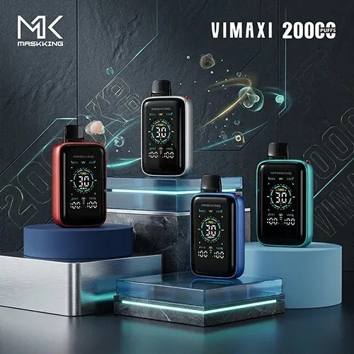 Multiple color options for Maskking VIMAXI 20K Puffs disposable e-cigarette on display stands