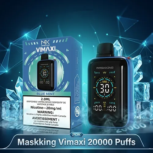Blue Mint flavor Maskking VIMAXI 20K Puffs rechargeable disposable vape with ice crystal design