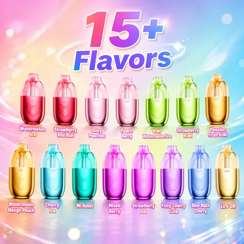 Complete lineup of 15+ JNR Lila Kiss 60K Puffs disposable vape flavors in colorful gradient presentation.